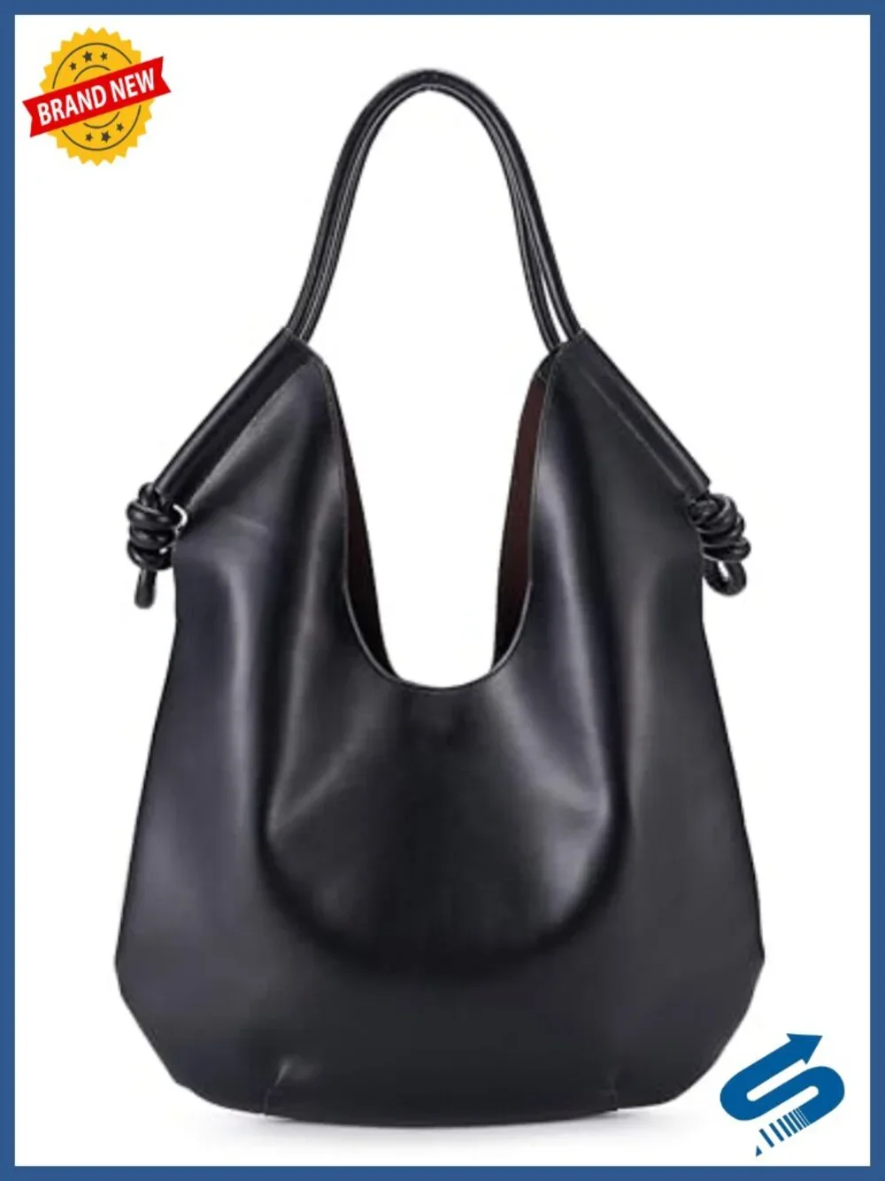 Faux Leather Large Hobo Bag Trendy Shoulder Satchel Work Travel